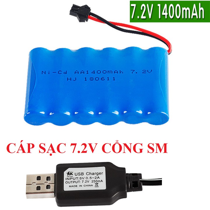 Pin sạc 7.2v 1400mah cổng nối SM