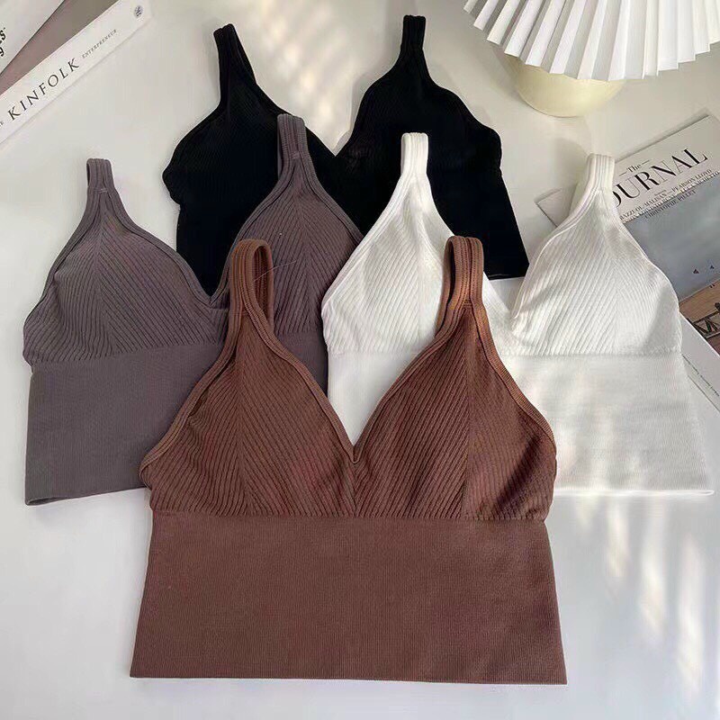 [Mã FAMARAL2 giảm 10K đơn 50K] Áo Bra 2 Dây Nữ Gân Tăm Cổ Tim Bo Eo Cực Năng Động AGY14 | BigBuy360 - bigbuy360.vn