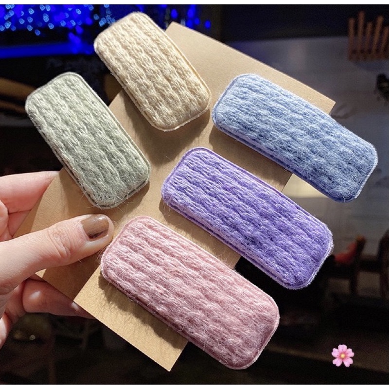 🦢Kẹp tóc mái len vặn thừng