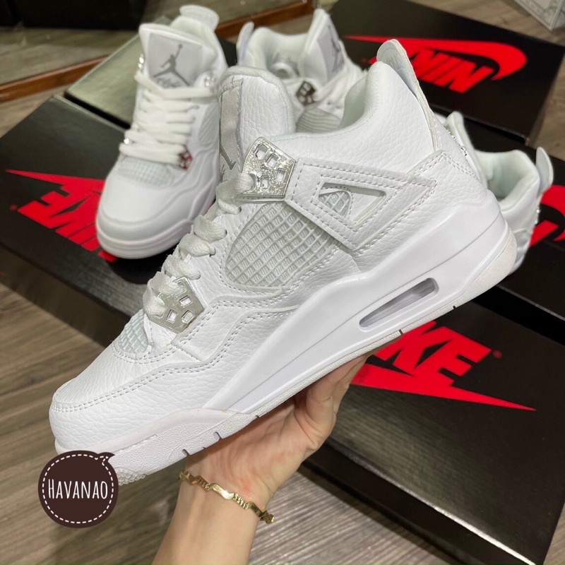 Giày jordan4 trắng 11 . Giày thể thao nam nữ sneaker kèm hộp