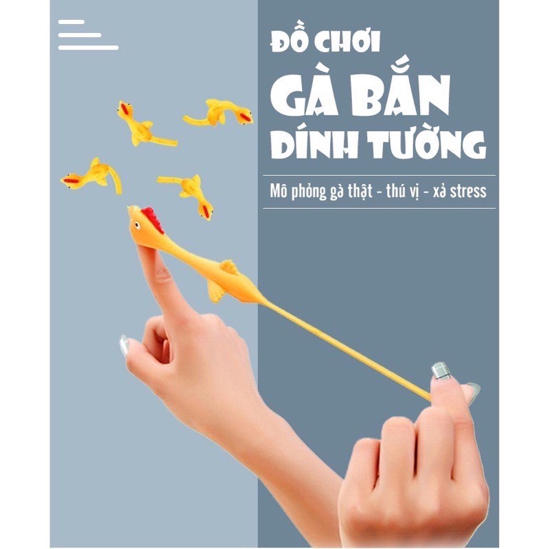 Gà dính tường cực hot - Đồ chơi bắn gà vui nhộn, ná bắn gà cao su