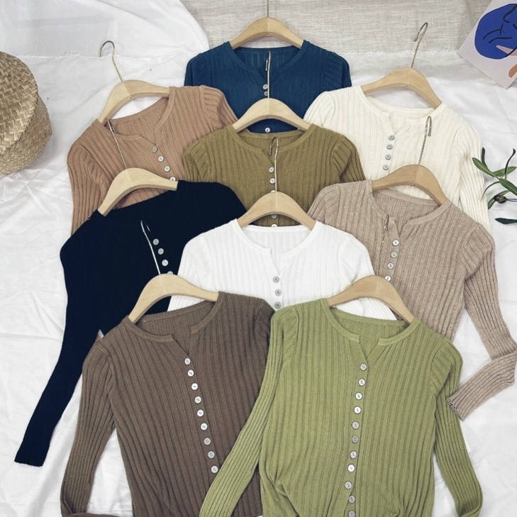Áo Khoác Cardigan Nữ Cổ Tròn Phối Cúc Lấp Lánh Chất Len Đũa Co Dãn Tốt Êm Mềm Mại - M21110 | BigBuy360 - bigbuy360.vn