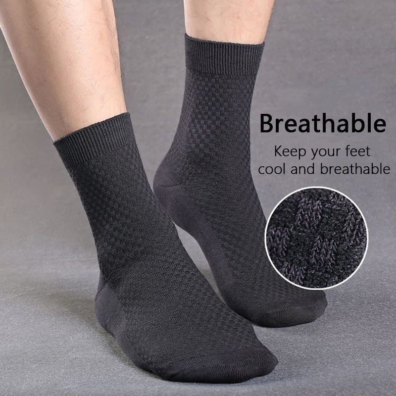 1 Đôi Vớ Sợi Tre Thoáng Khí Khử Mùi Chống Vi Khuẩn Dành Cho Nam