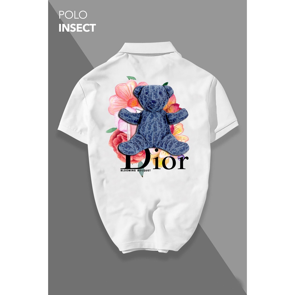 Áo thun Polo Hình Gấu DlOR - Vải Cao Cấp Bigsize