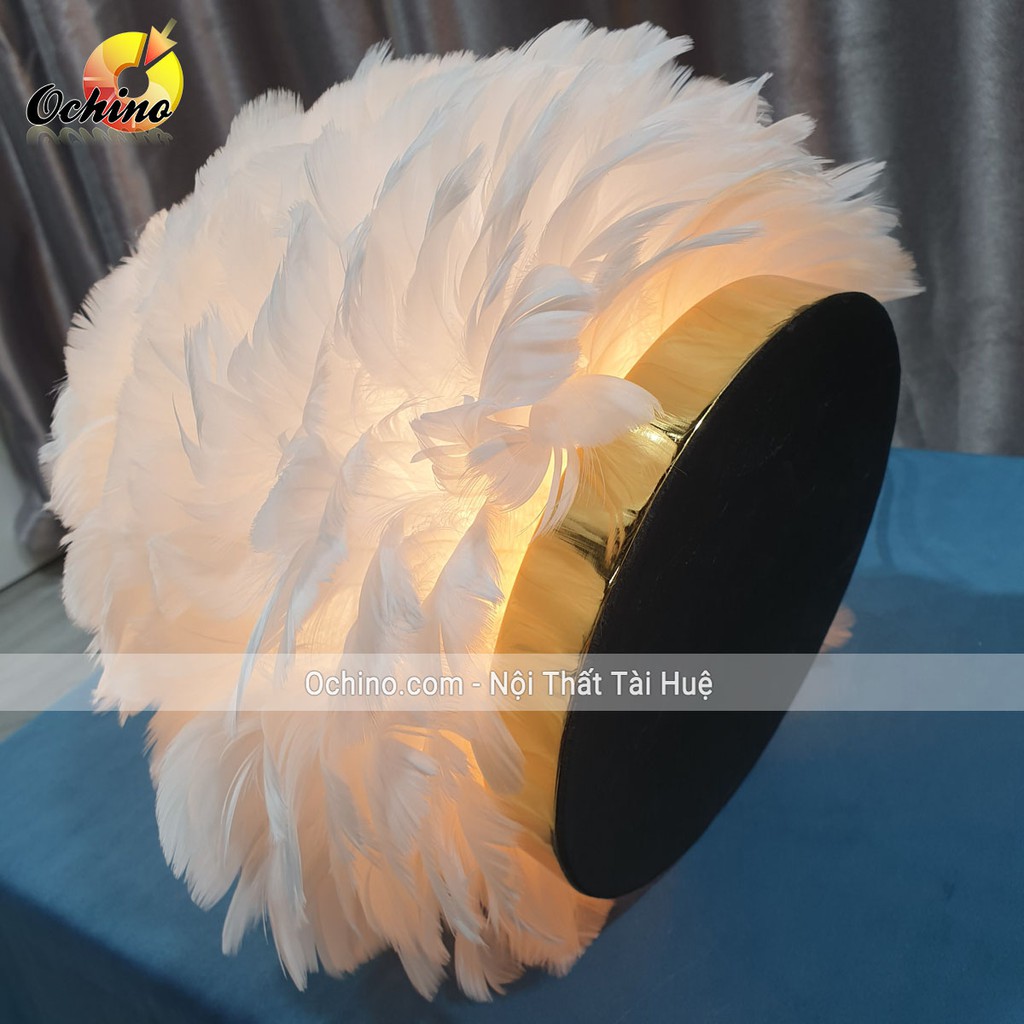 Đèn lông vũ  trang trí Hình Mây chân thấp mạ vàng sang chảnh ( Có Sẵn)