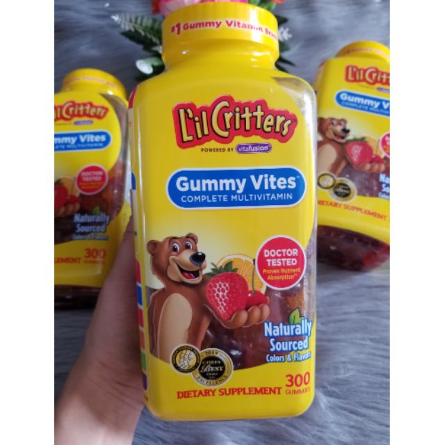 Kẹo Dẻo L'il Critter Gummy Vites Complete Multivitamin Cho Trẻ Từ 2 Tuổi 300 viên - Giúp bé phát triển khỏe mạnh