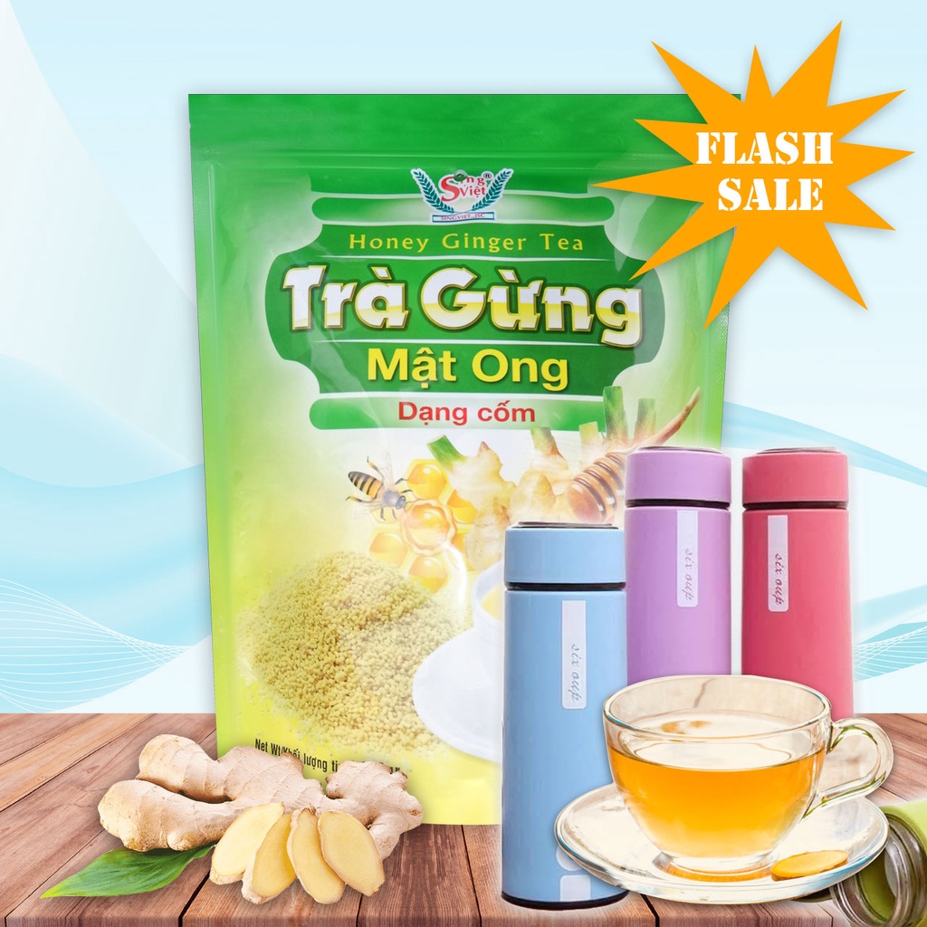 Mua 1 bịch Trà gừng mật ong cao cấp dạng cốm Sing Việt 400gram tặng ngay 1 bình nước