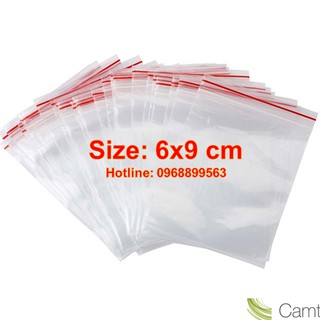 Túi zip, túi đựng đồ, túi zip chỉ đỏ size 6x9 cm , túi nilon zip, túi zipper