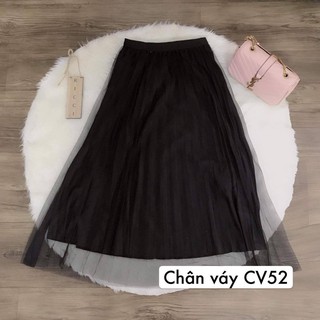 Chân váy ren xòe xếp ly