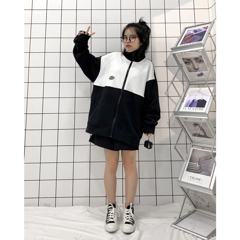 Áo Khoác Hoodie Zip Form Rộng Nữ Unisex | WebRaoVat - webraovat.net.vn