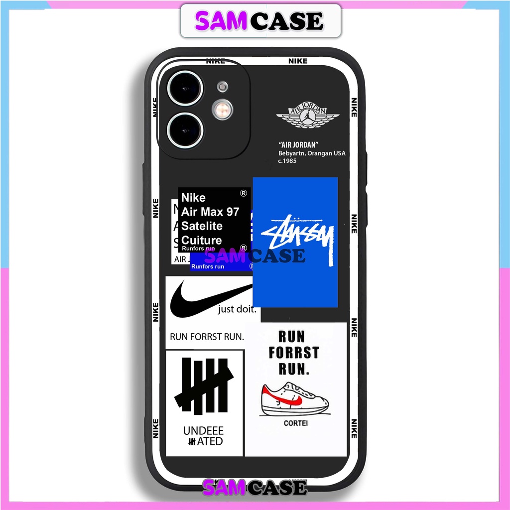 Ốp lưng iPhone Nike cạnh viền vuông silicon dẻo bảo vệ camera cho iphone 6/6s/7/8/X/XS/XR/11/12/13/14 Pro Plus Max cute