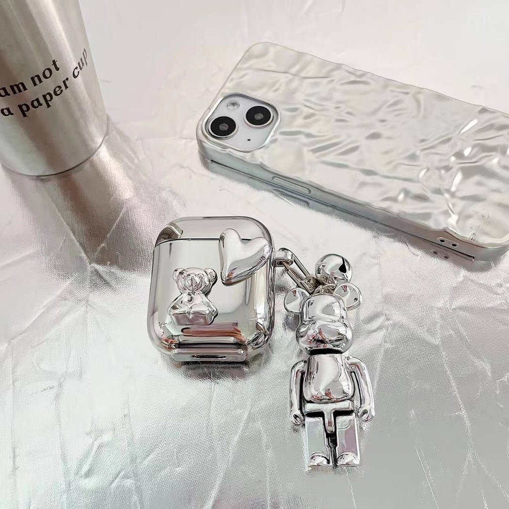 Vỏ bảo vệ hộp sạc tai nghe bluetooth bằng TPU mềm hình gấu hoạt hình mới thích hợp cho Airpods 1 2 3 Pro