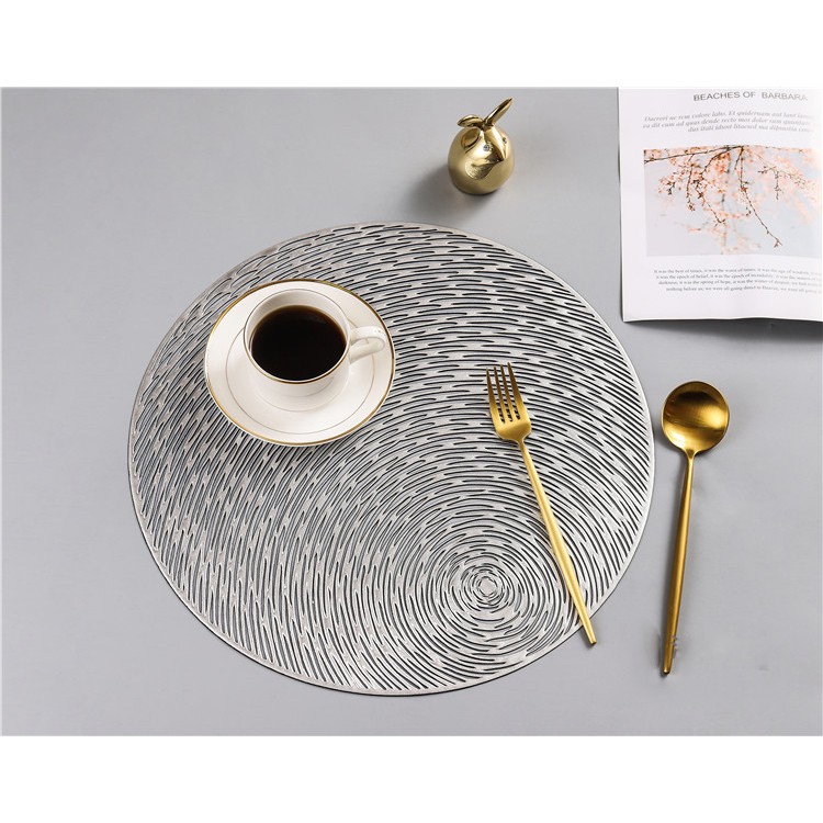 Tấm Lót Bàn Ăn Tròn Cách Nhiệt Sang Trọng Set Lót Bàn Ăn Vàng Gold Bắc Âu Placemat