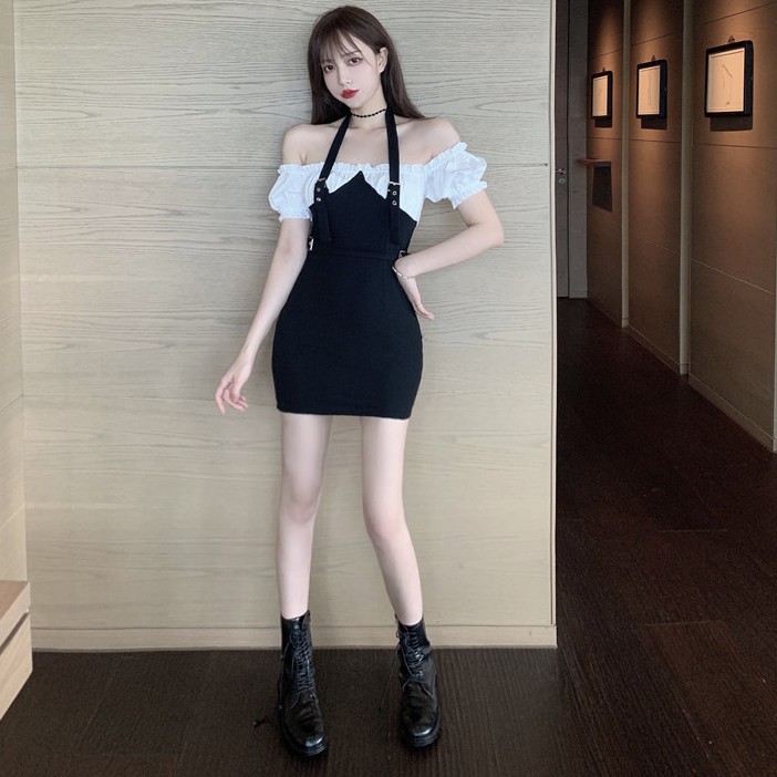 Đầm sơ mi dáng ôm tay ngắn mini Emilyshop