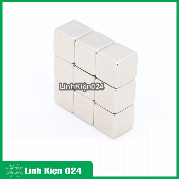 Bộ 10 Viên Nam Châm Đất Hiếm Vuông 4x4x4mm Siêu Từ Tính