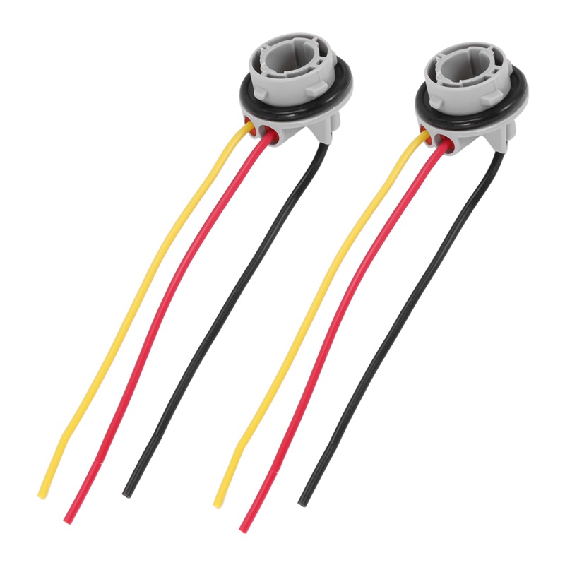 Set 2 Giá Đỡ Bóng Đèn P21 / 5W 1157 Bay15D Bằng Nhựa Chuyên Dụng Cho Xe Hơi