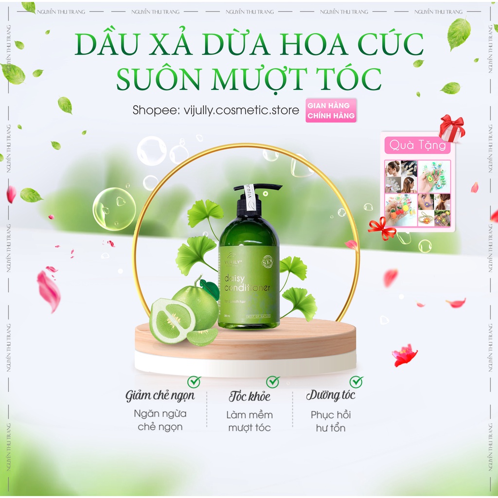 Kem ủ tóc, Dầu xả, ủ, hấp Dừa Hoa Cúc VIJULLY phục hồi hư tổn, giảm xơ rối chẻ ngọn, siêu mềm mượt 280 ml