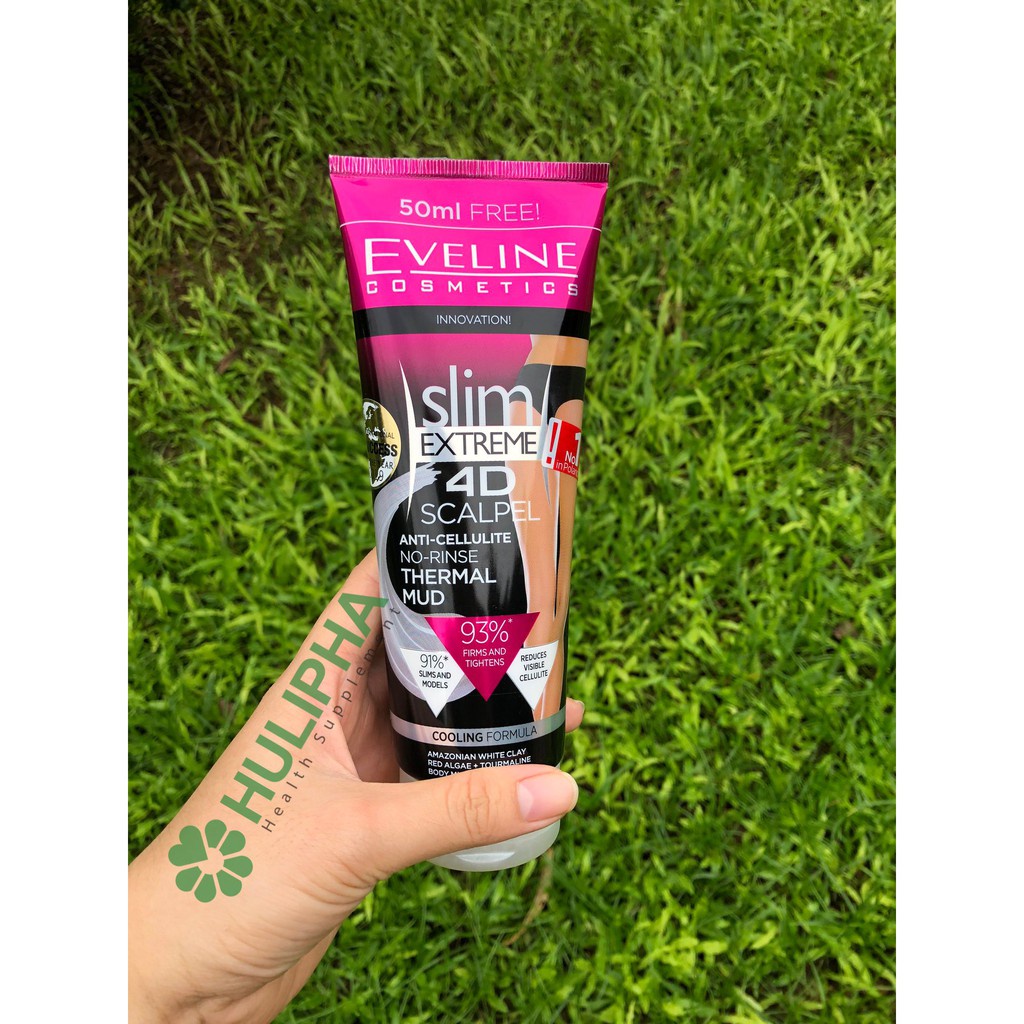 Gel Tan Mỡ Slim Extreme 4D EVELINE Lạnh, Không Nhờn, Kích Thích Đốt Cháy Mỡ Tuýp 250ml