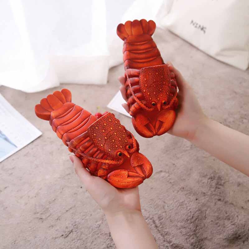 Dép Kẹp Ngón Mềm Hình Tôm Hùm Vui Nhộn Sáng Tạo Chống Thấm Nước Đi Biển Mùa Hè Cho Nam Và Nữ