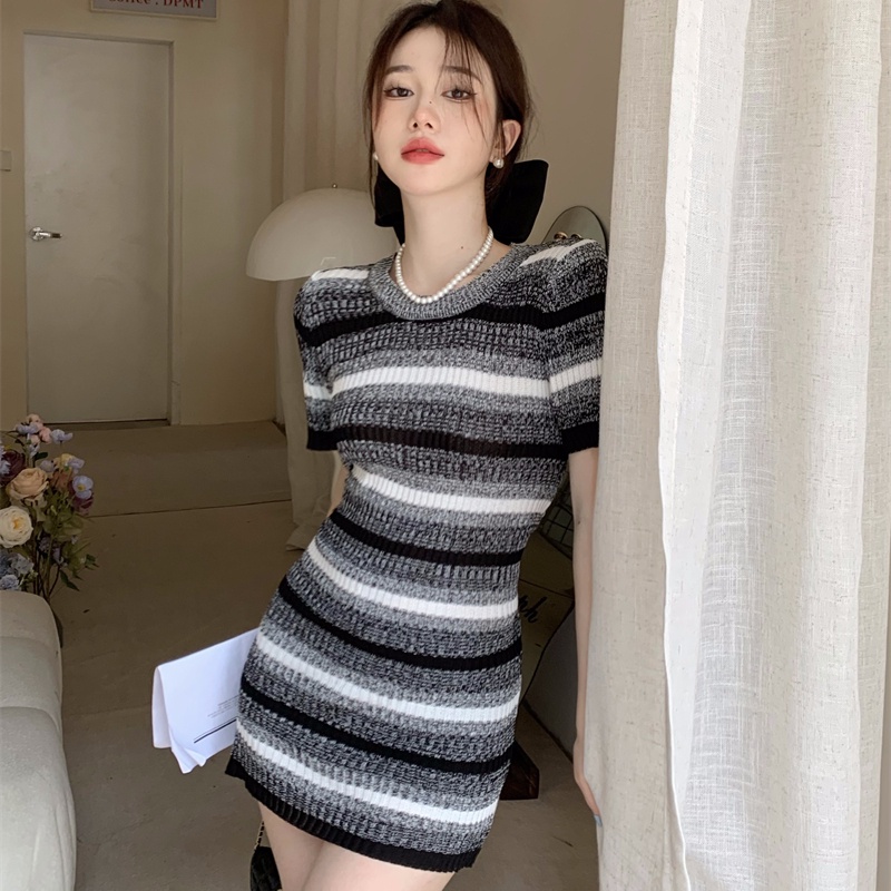 Đầm Dệt Kim Thời Trang Mùa Hè Hàn Quốc Dành Cho Nữ