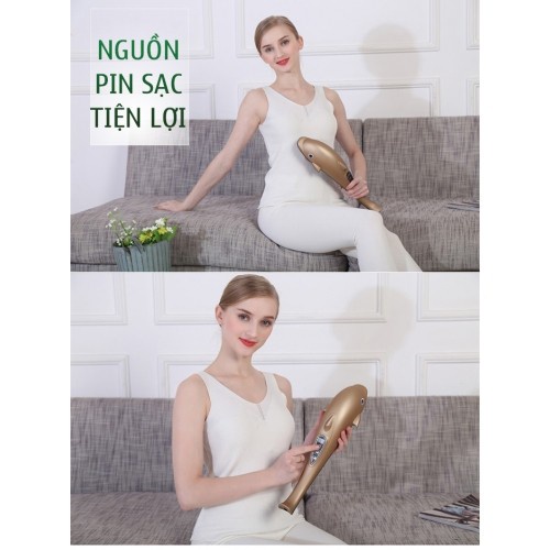 Máy massage cá heo cầm tay pin sạc Nikio NK-178 - 7 đầu thế hệ mới