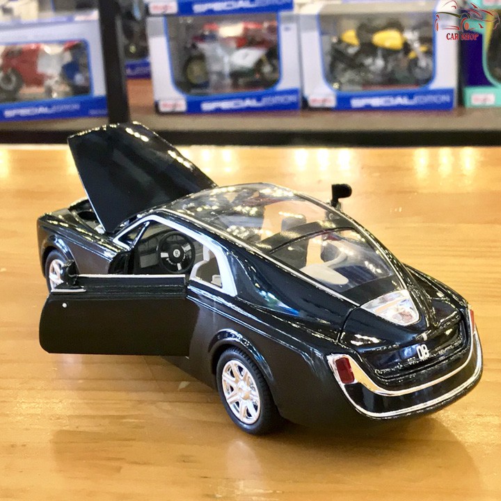 Xe mô hình ô tô siêu xe Roll Royce Sweptail tỉ lệ 1/24 hãng XLG màu đen