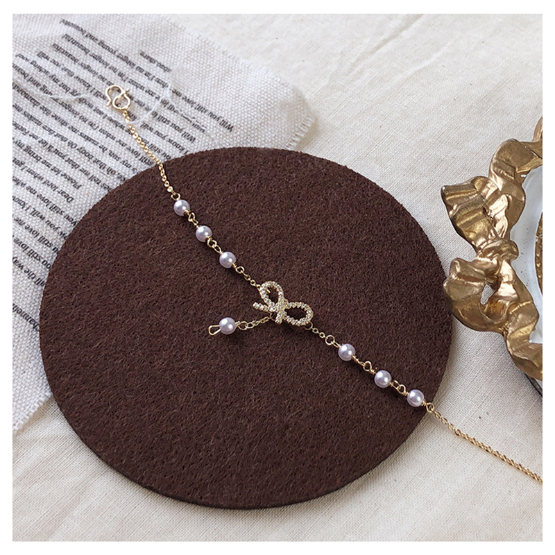 Vòng đeo tay MAYEBE LAVEND đính hạt ngọc trai nhân tạo phong cách Hàn Quốc thời trang đơn giản tinh tế dành cho nữ