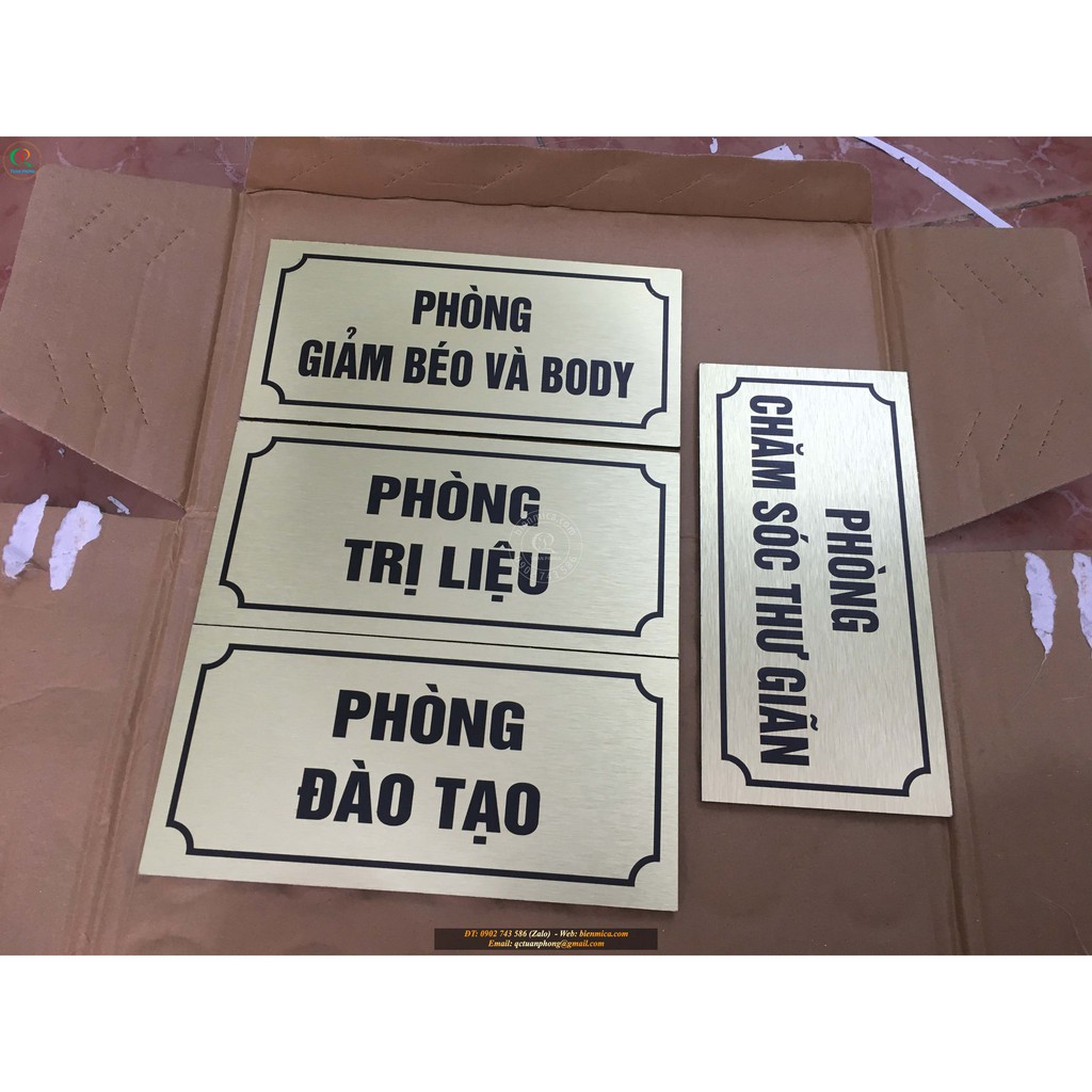 Biển phòng ban - Biển tên công ty và Biển chức danh Nhôm Đồng Inox Mica - Giao Ngay
