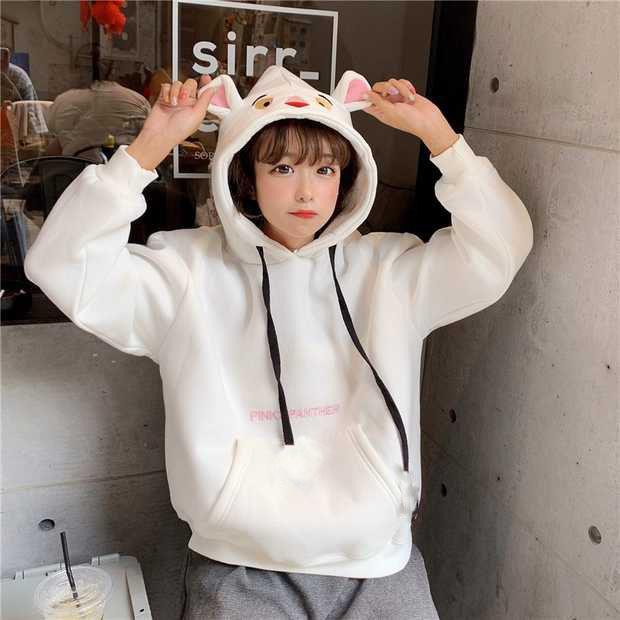 Áo Khoác Hoodie Nỉ Thời Trang Nữ Chui Đầu Nón Mặt Chú Báo Hồng Siêu Hot ❤️FREESHIP❤️ | BigBuy360 - bigbuy360.vn