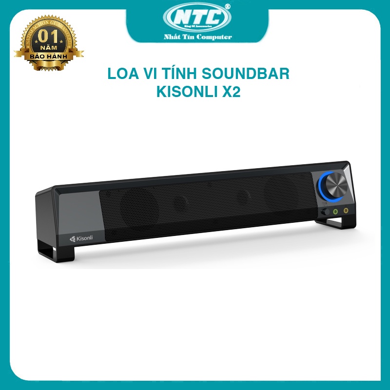 Loa vi tính soundbar Kisonli X2 tích hợp 2 cổng phụ gắn micro và headphone (nhiều màu) Nhất Tín Computer