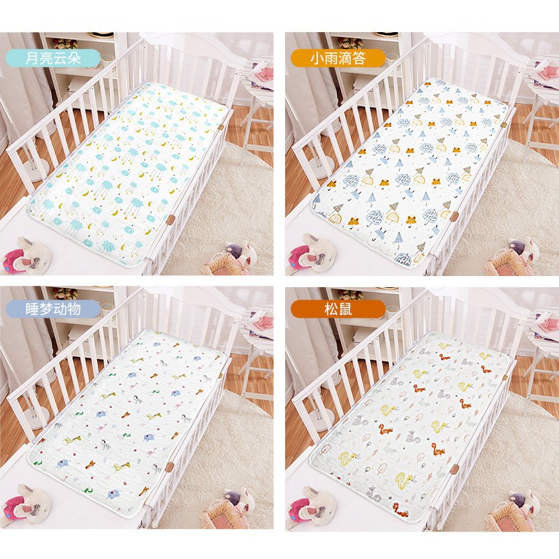 Tấm lót nằm xô sợi tre muslin, hàng đẹp loại 1 mặt sau có chống trơn(50*70cm)