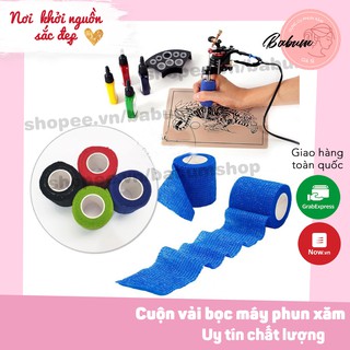 Cuộn vải bọc máy phun xăm chống trơn, băng quấn đàn hồi chống trơn trượt khi xăm