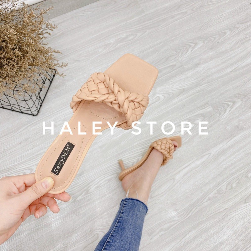 Guốc Nữ Bính Tết nơ chéo xinh hot 2021 đi chơi đi tiệc đi làm đi du lịch HALEY STORE