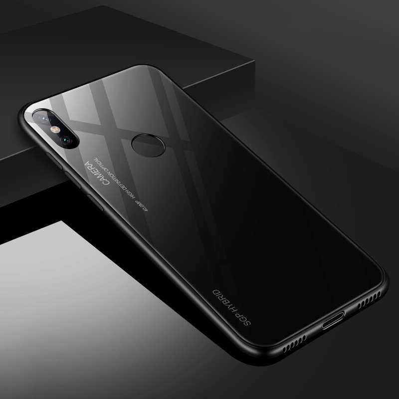 Ốp điện thoại kính cường lực màu gradient độc đáo cho Xiaomi Mi Mix 2 2S Note 3 A1