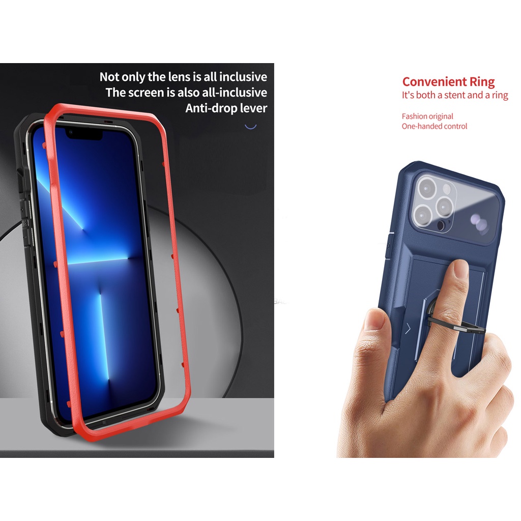 Ốp Điện Thoại Dạng Giáp Chống Sốc Đa Năng 3 Trong 1 Cho iPhone 11 12 13 pro promax x xs xr xsmax 7 8 plus