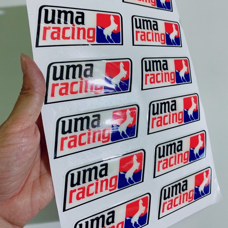 Decal tem dập nổi 12 chữ Uma Umaracing cao cấp dán xe máy, ô tô, mũ bảo hiểm chống thấm nước, chống bay màu