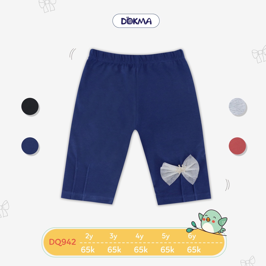 DQ942 Quần legging bé gái phối gân Dokma (2-6T)