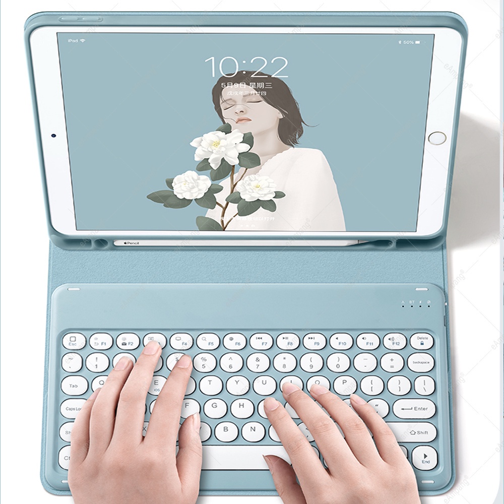 Hộp Đựng Bàn Phím Không Dây Cho IPad Mini 6 Pro 11 Air 4 10,9 Ipad 7/8/9 10,2 Air 3 10,5 Inch Đèn Nền Bluetooth Bàn Phím Máy Tính Bảng Phụ Kiện Máy Tính Bảng