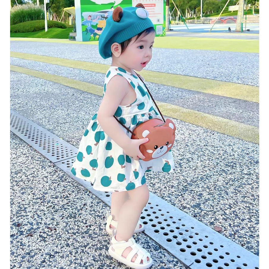 Mũ len nồi cho bé trai gái từ 3 tháng đến 24 tháng tuổi dệt kim hình chú gấu dễ thương Nón beret trẻ em ML35