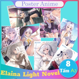 Hành Trình Của Elaina Light novels phù thủy set 8 tấm tranh poster to bự A3 anime siêu chất áp phích