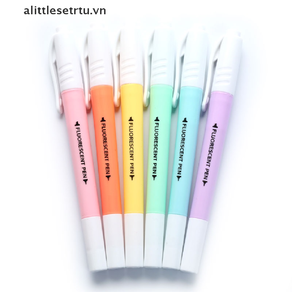 Set 6 bút đánh dấu hai đầu huỳnh quang