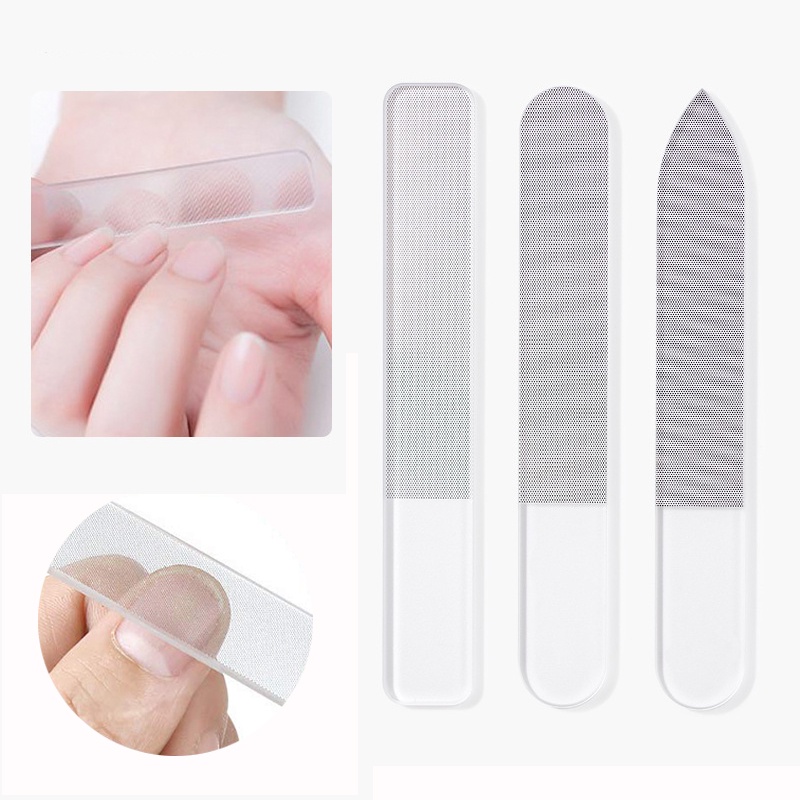 1 Cây Giũa Móng Tay Mặt Kính Trong Suốt Nhỏ Gọn DIY