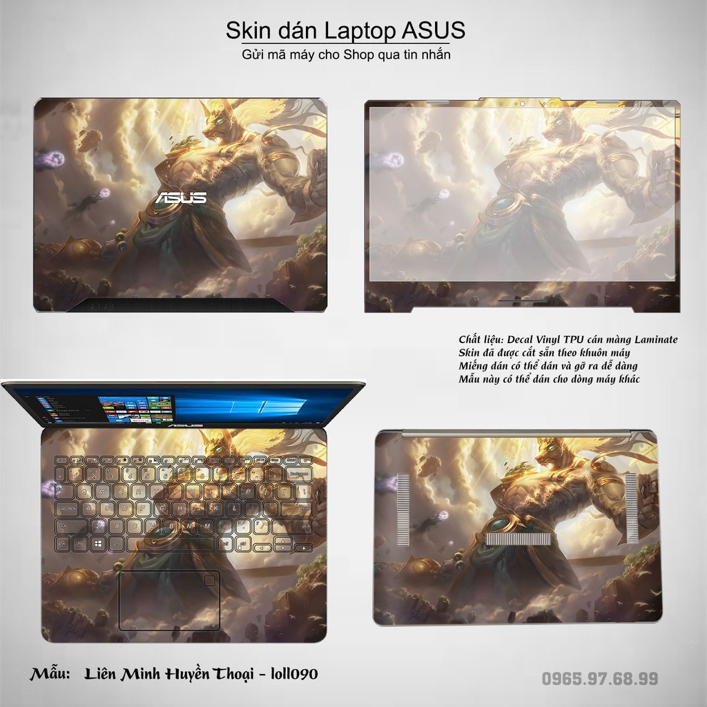 Skin dán Laptop Asus in hình Liên Minh Huyền Thoại nhiều mẫu 13 (inbox mã máy cho Shop)