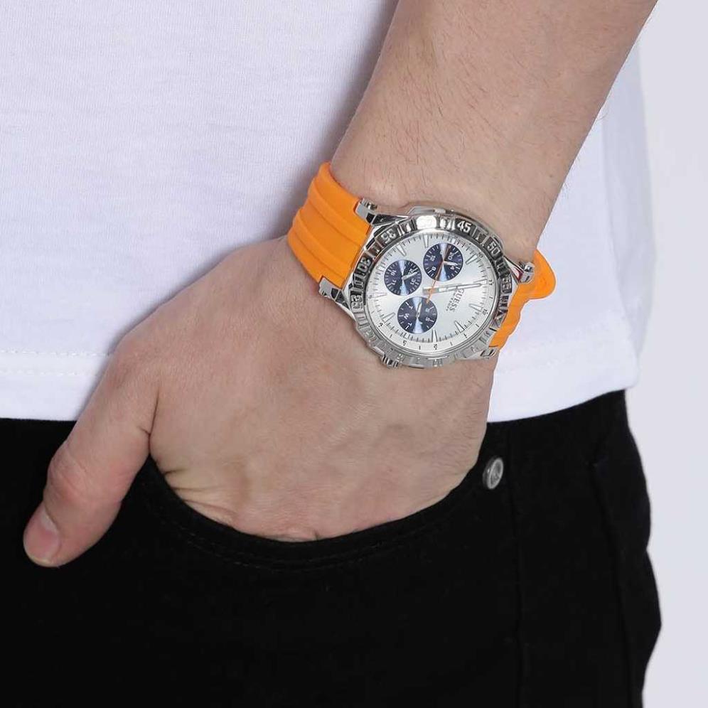 Đồng Hồ Nam Guess W0966G1  Dây Silicone 3 Mặt Số Phụ 47mm Niềng Số