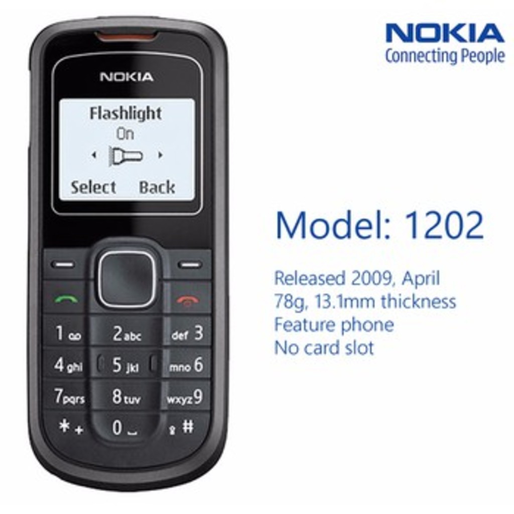 Điện thoại nokia 1202 chính hãng - siêu bền giá rẻ - bảo hành 12 tháng