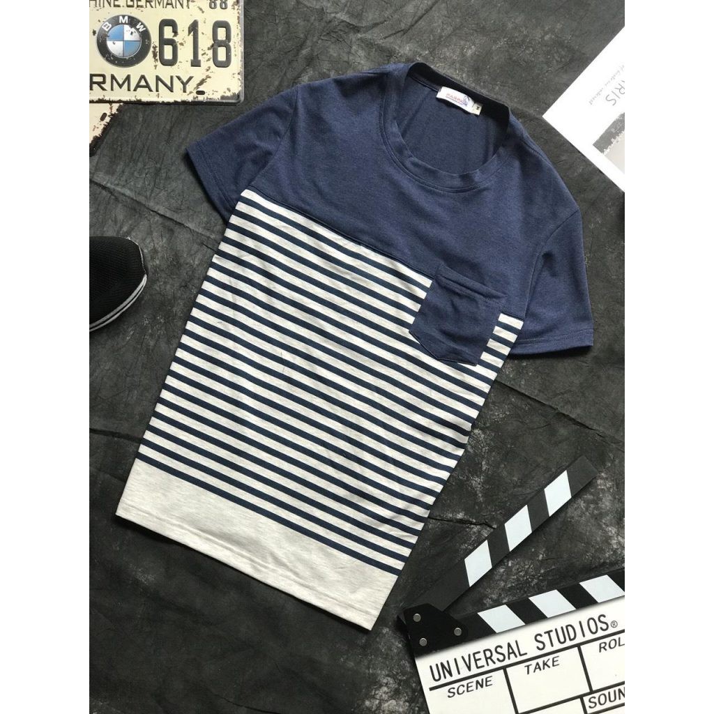 Áo thun nam sọc cổ tròn thời trang | BigBuy360 - bigbuy360.vn