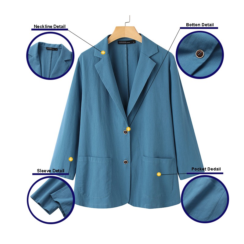 ZANZEA Áo Khoác Tay Dài Gài Nút Thời Trang Cho Nữ