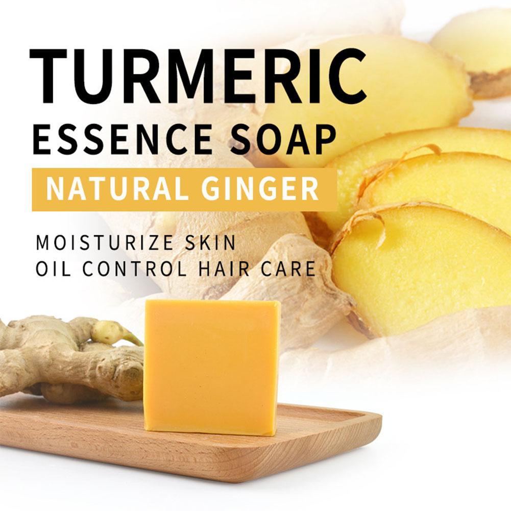 Ginger Essential Oil Soap Turmeric Handmade Soap Plant Cleansing Soap Facial Extract Cleansing K3E2