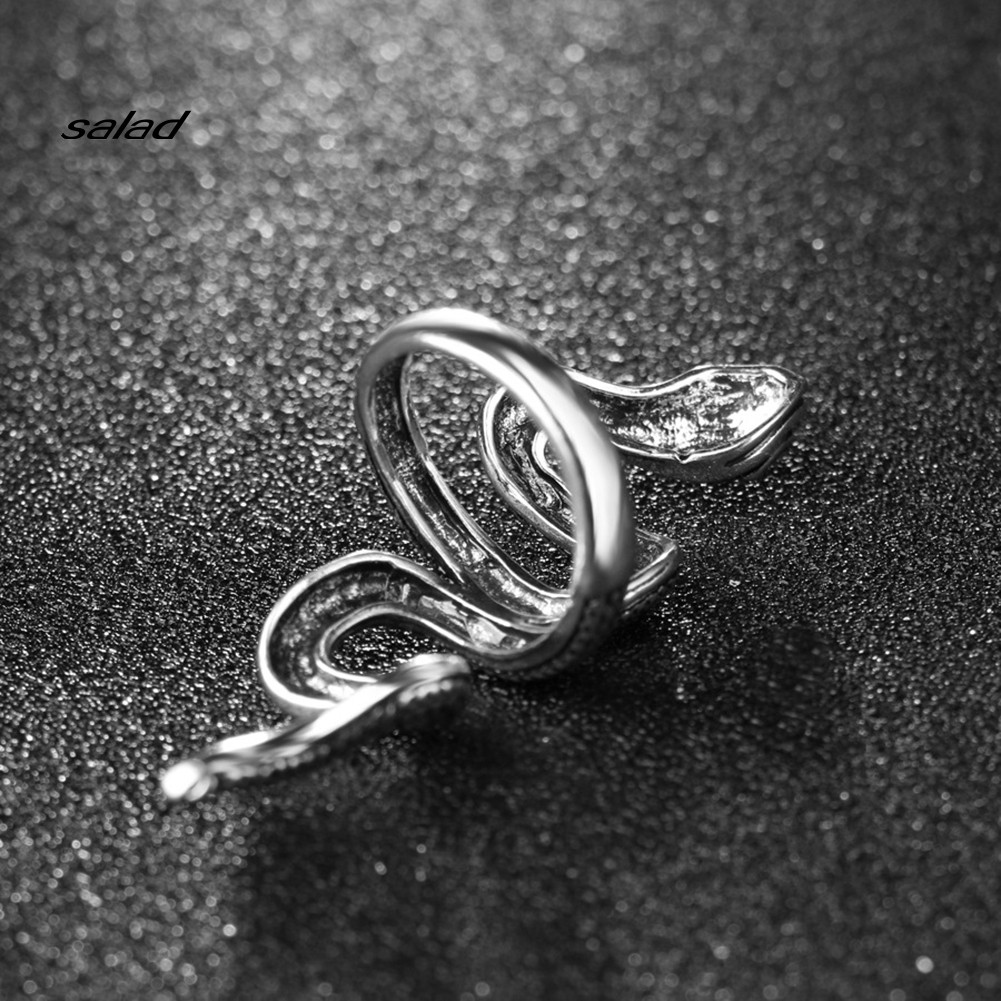 【SD】Women Men Cool Punk Alloy Snake Style Finger Ring Cosplay Club Jewelry Gift