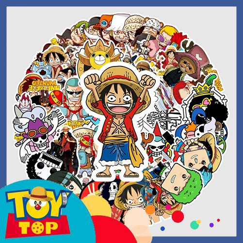 Sticker dán : Hình dán One Piece - Luffy mũ rơm dùng dán mũ bảo hiểm, laptop, vali ....